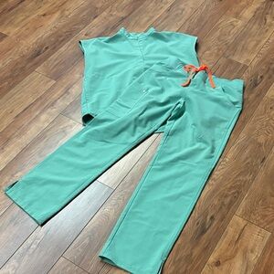 Figs Scrubs in Jade Green